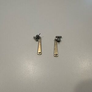 Lucky Brand Gold Tone Tapered Bar Drop Earrings